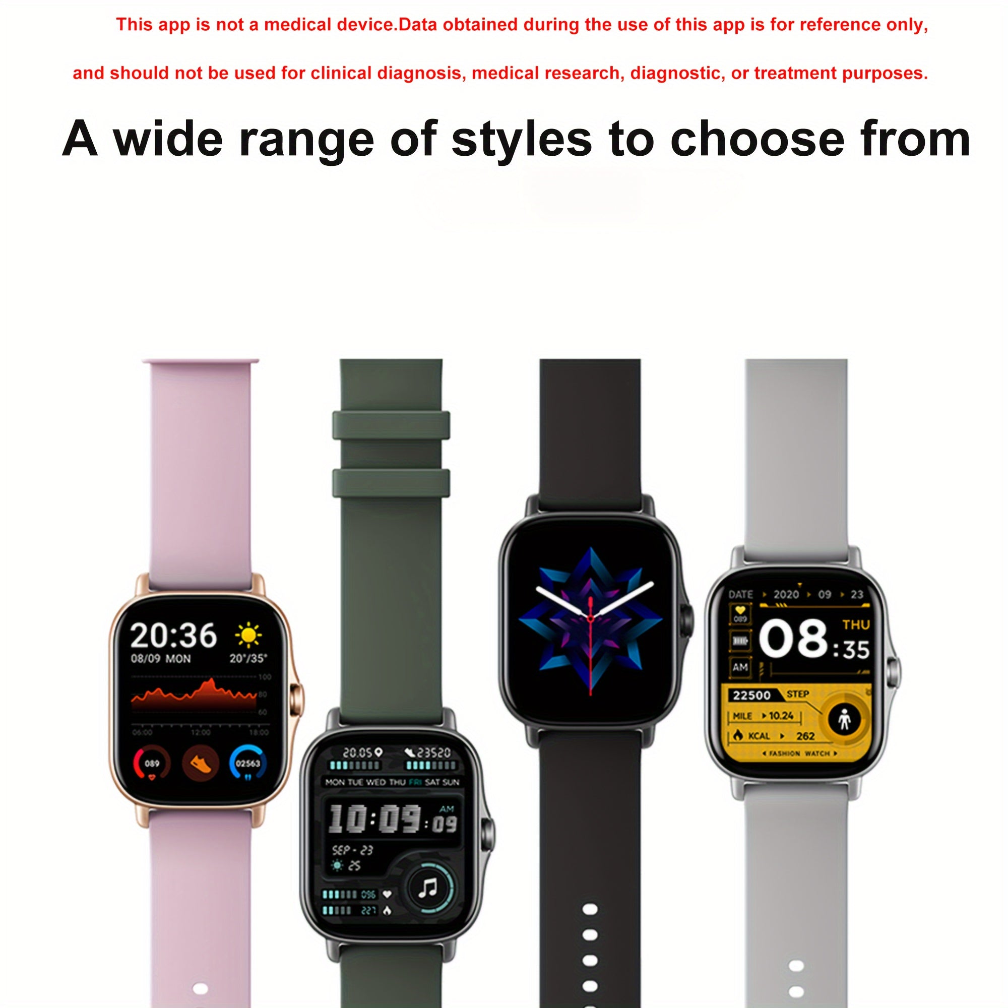 Smart Watch with SMS for Android/Iphone, Fitness Tracking Watch, Sports Mode, Pedometer, Distance, Calories, with Call Function, Multiple Sports Modes, Multiple Interfaces to Choose Freely, Unisex