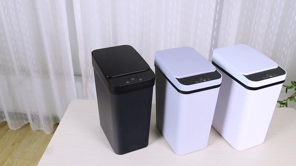 Automatic Bathroom Trash Can with Lid, 2pcs 2.8 Gallon Touchless Garbage Can, Small Motion Sensor Smart Trash Can, Slim Trash Bin for Bedroom, Bathroom, Office, Living Room