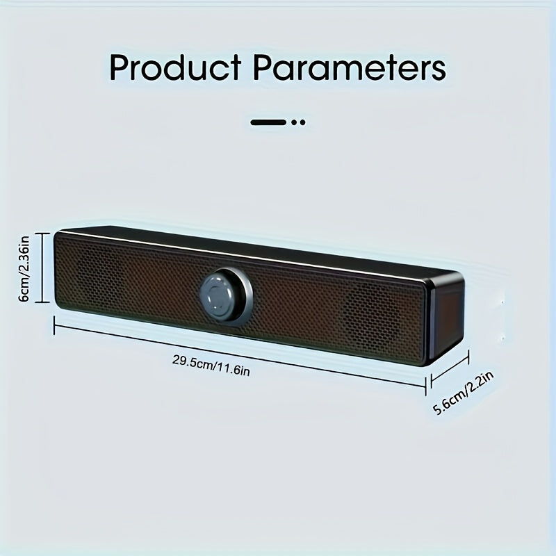 4D Audio Effect Anti-magnetic Interference, USB-powered Wired Desktop Speaker with 3.5mm Plug And Independent Volume Control, Stereo Audio Output, Suitable for Computers And Laptops.