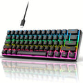 Wired 60% Mechanical Gaming Keyboard RGB Backlit 61 Keys Ultra-Compact Blue Switch