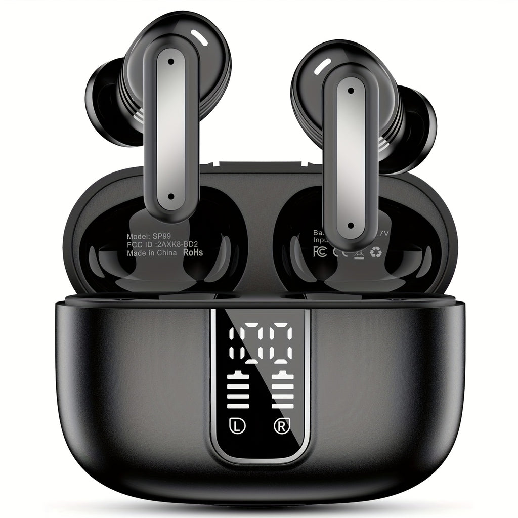 ANKRIYUL Wireless Stereo Earbuds, Sports Headphones Featuring ENC Noise Cancellation, Designed for Smartphones, Laptops, Tvs, Music, And Calls, Complete with a Charging Case.