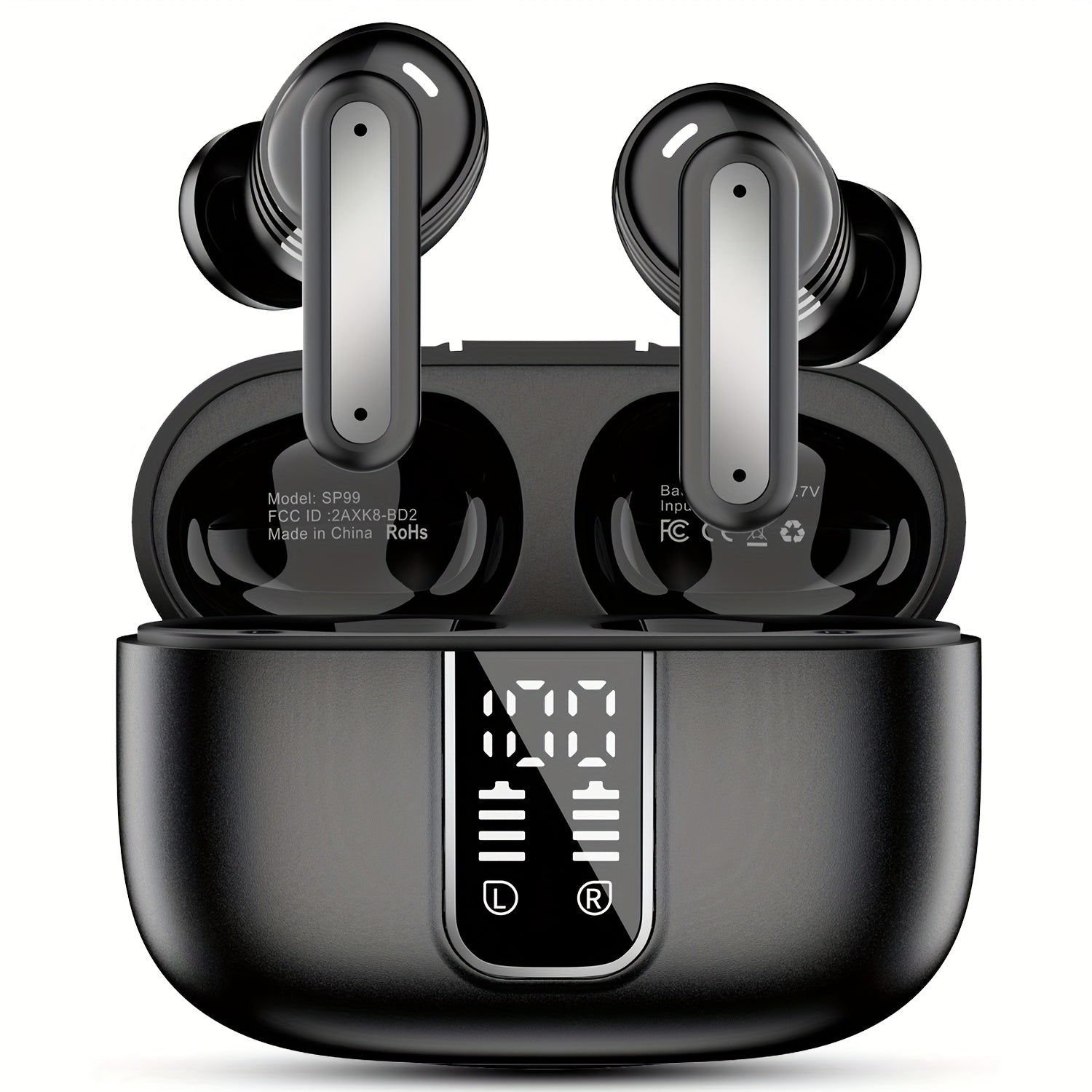 ANKRIYUL Wireless Stereo Earbuds, Sports Headphones Featuring ENC Noise Cancellation, Designed for Smartphones, Laptops, Tvs, Music, And Calls, Complete with a Charging Case.