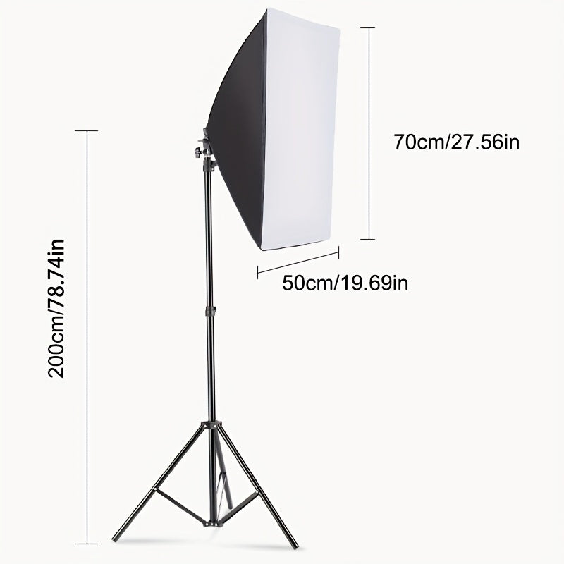 MOUNTDOG 1/2pcs Softbox Lighting Kit, 2x19.7"x27.5" Photography Continuous Lighting System with 2pcs 85W 5700K E27 Socket LED Bulbs And Remote for Portrait Product Fashion Photography