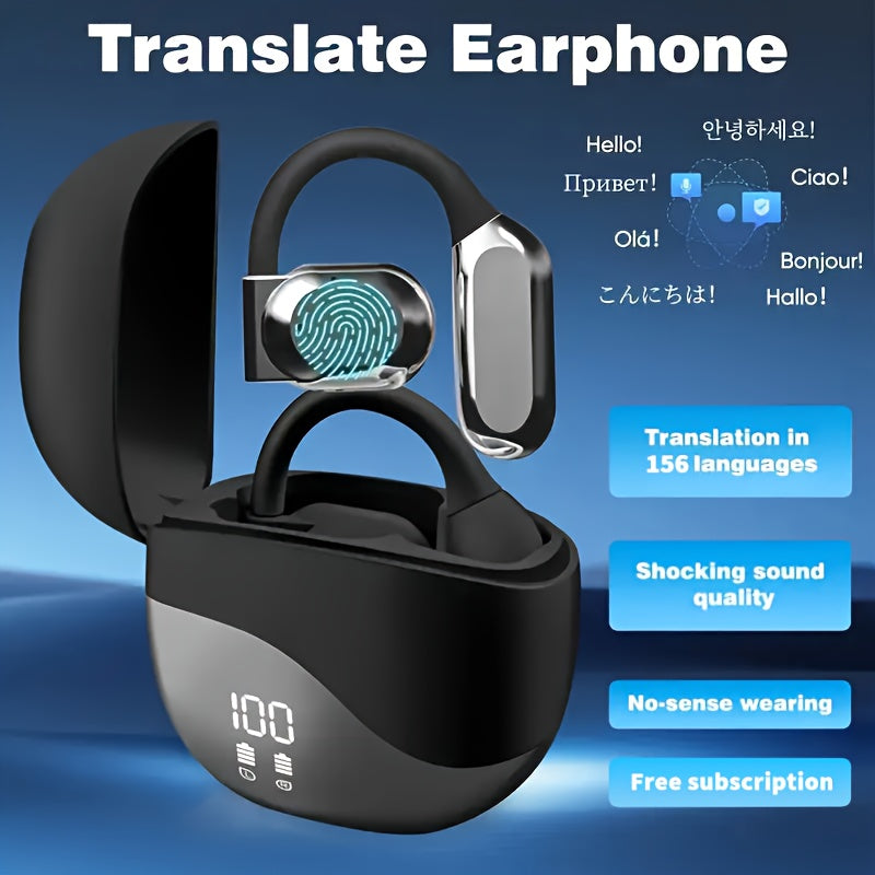 Real-Time Languages Smart AI Translation Earbuds - Translate In Real-Time, Providing Precise Simultaneous Interpretation to Eliminate Language Obstacles for Seamless Business Trips, Social Interactions, Education, Work, And Conferences,