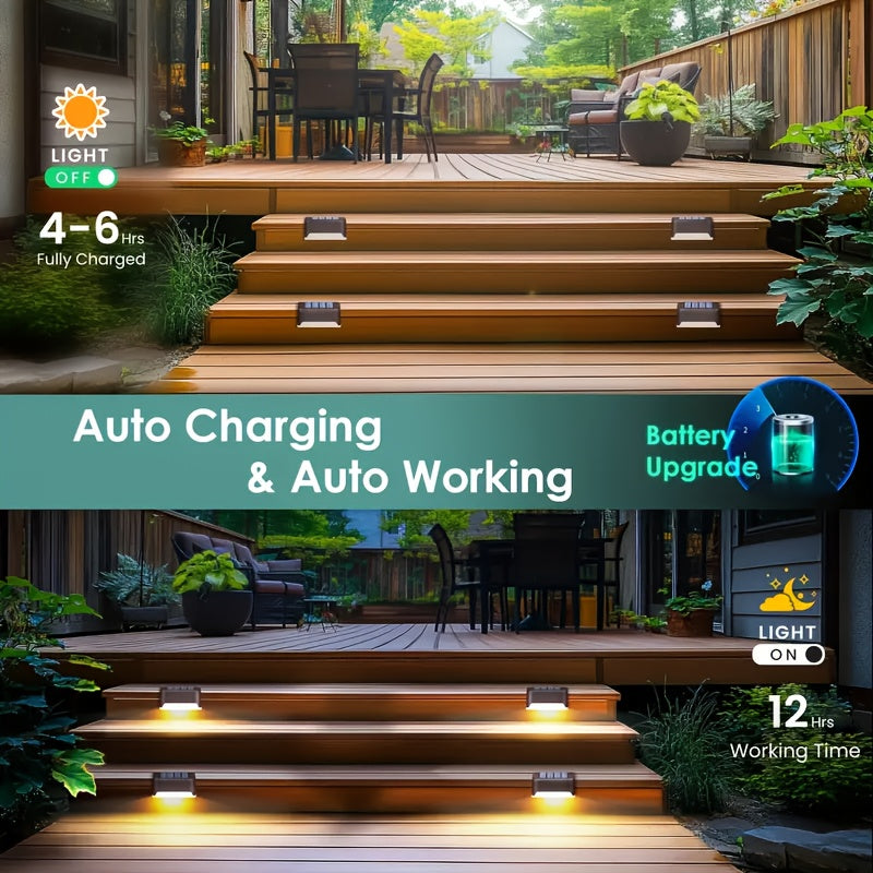 Solar Outdoor Lights - 30/20pcs Solar Deck Lights, Solar Power Step Lights, IP44 LED Lights Warm White, for Home Garden Decoration, Solar Decorative Stair Lights for Outdoor Landscape Lighting, Fences, Patio, Courtyards, Terraces, Paths.