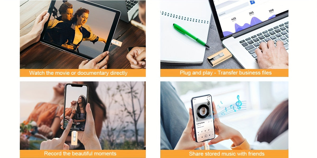 USB Flash Drive for Phone and Pad, Photo Stick High Speed External USB Thumb Drives Photo Storage Memory Stick for Save More Photos and Videos