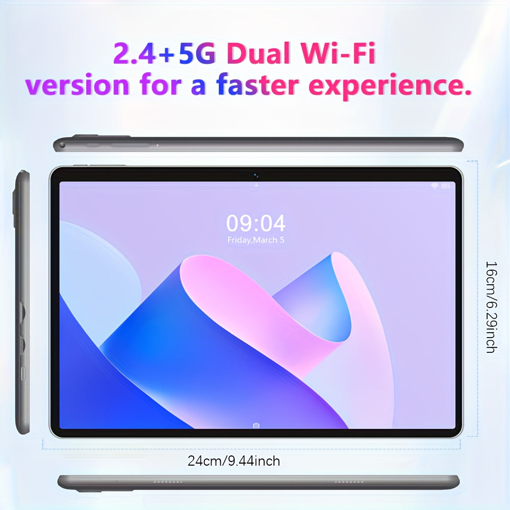 CRELANDER 10. 1 Inch Android 15 Tablet | 2in1 Tablet with Wireless Keyboard, Mouse, Case, Stylus, 128GB ROM, 12GB RAM, 1TB Expandable, Dual Camera, Quad Core Processor, 2. 4+5G Wi-Fi, IPS HD Display, GMS Tab Tablet PC, Tablet, Pad