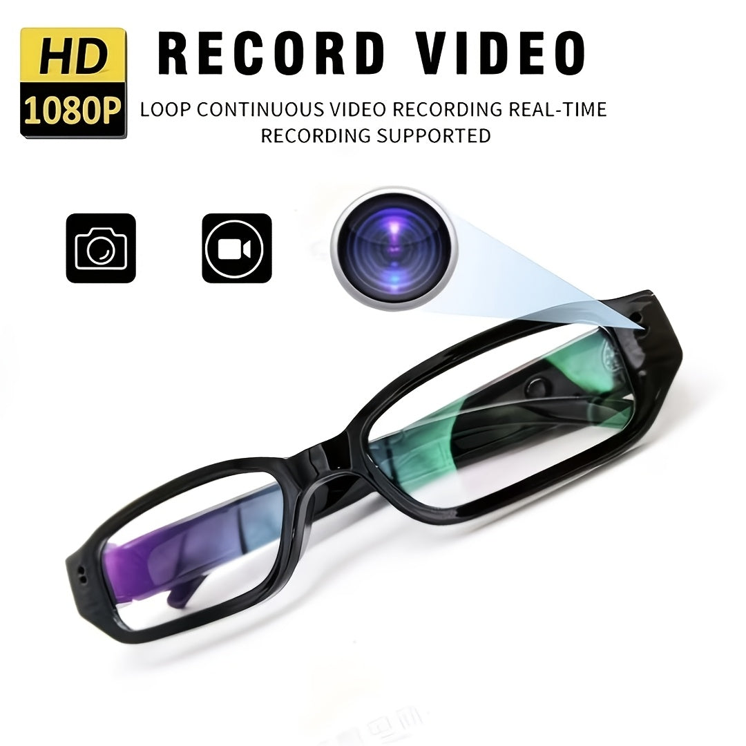 1pc Of Smart Glasses with Camera, 1080P High-definition Camera, Digital Video Recorder Camera Glasses, Eye Protection DV Camera Glasses, Recording Glasses, Portable Camera Ultra Clear Camera Glasses, with TF Storage Card, Long-lasting Battery Life