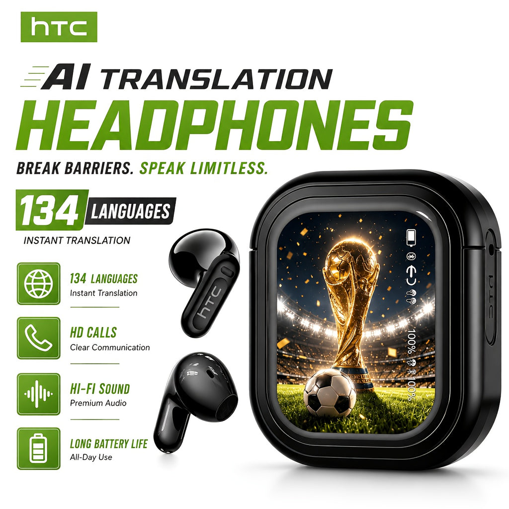 HTC NE20 New Ai Ai Translation Earphones, Real-time Translation Of 134 Languages, High-definition Screen Display, Multifunctional Earphones, Wireless 6.0 Tws High Fidelity Sound Quality, Long Battery Life, Suitable For Exercise, Daily Wear