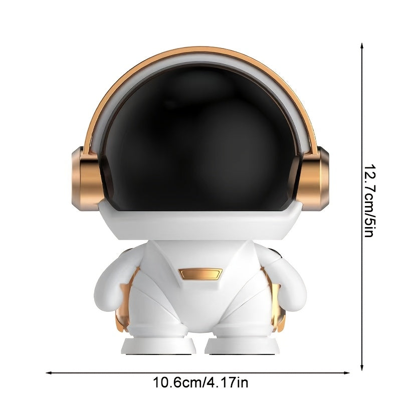 FOUBEAK Cute Astronaut Small Speaker, Small Wireless Portable Speaker with LED Light, Home Party Office Decoration Subwoofer, Portable Speaker, Birthday Gift