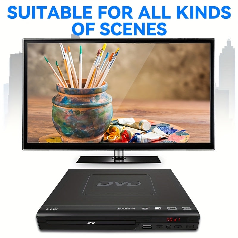 [1080P] Full Region DVD Player With 1080P HD Quality And AV Output, USB Direct Read DVD Player With Smart Error Correction, Suitable For Elderly Easy DVD Player For Home With Remote Control - High Quality Multimedia Playback For Home