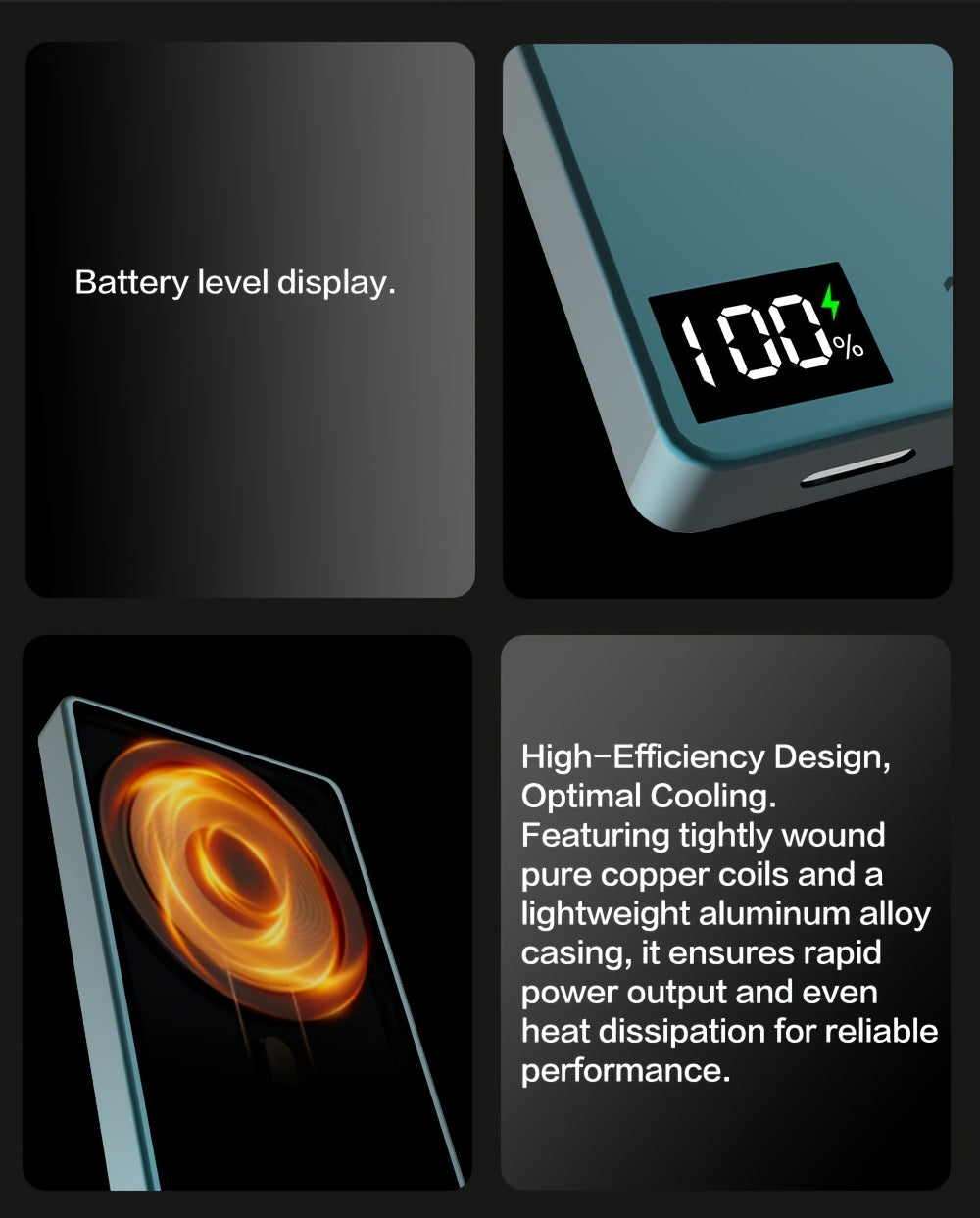 Compact 10000Mah Magnetic Wireless Fast Charging Power Bank, Featuring USB Type C 35W PD, USB 30W Qc 3.0 Fast Charging, Compatible with PPS, Designed for Magsafe Battery Pack