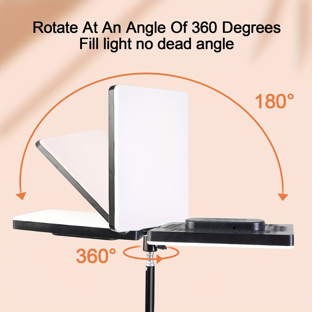ZOMEI 43.3" LED Square Light Kit, Video Photography Lighting Kit, Adjustable Light Dimmable Studio Light with Tripod Stand & Phone Holder, LED Light for Video Recording, Game Streaming