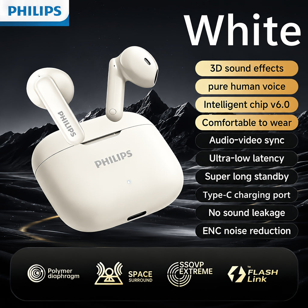 PHILIPS Wireless Earphone Mini Sport Earbuds Wireless Stereo Headphone Noise-Canceling, Comfortable Wear for Android