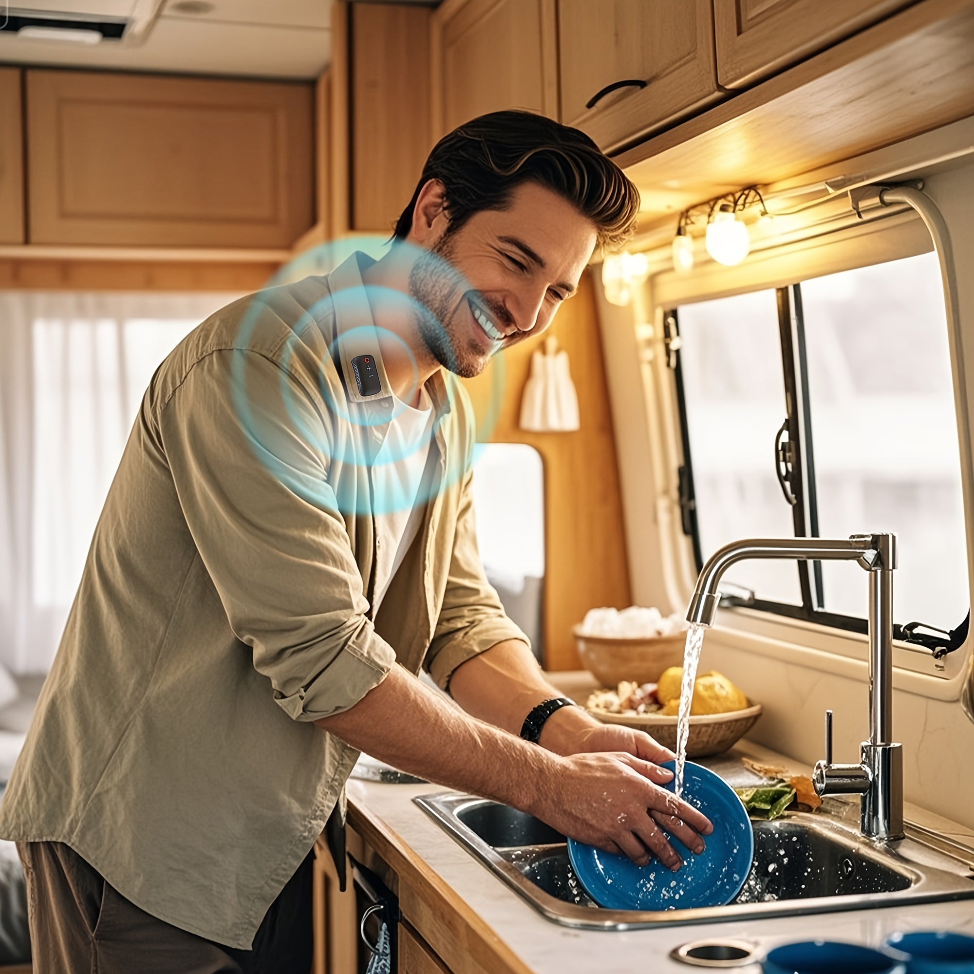 Upgraded Wearable Wireless Speaker with Magnetic Clip RV Stereo & Speakers - Portable, & Dustproof Mini Speaker with Mic for Calls, IPX5, 18-Hour Battery Life, Ideal for Workouts, Travel & Music - Available In Black, Perfect for Live Music, Home Party, Wo