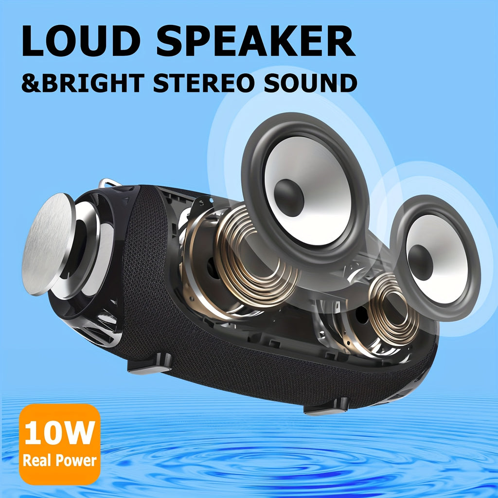 Wireless Stereo Speaker/Portable Outdoor Bluetooth Speaker/10H Playtime/Loud Bass For Parties, Travel, And Camping/Surround Sound