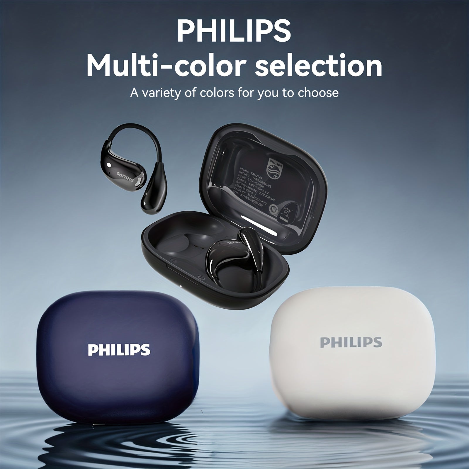 PHILIPS 2025 Wireless Earbuds - New Upgrade V6. 0, Low Latency, for Long Battery Life, Sound Isolation, with Mic for Gaming, for Sports, And Music Suitable for Sports Enthusiasts Or Users Who Wear Headphones for Long Periods of Time