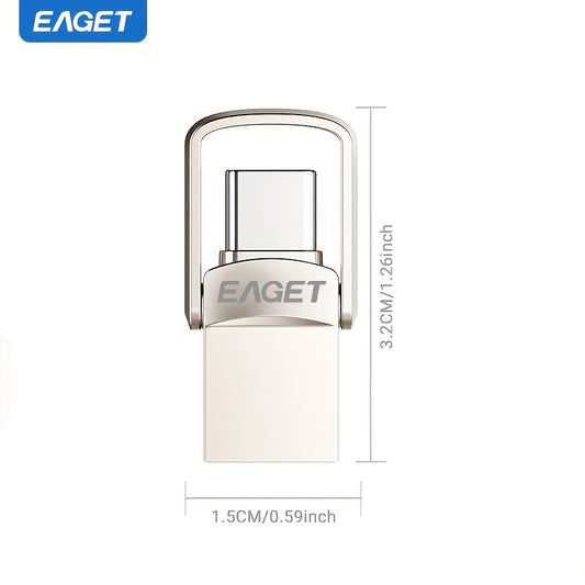 EAGET USB 3.2 Flash Drive OTG - High-Speed Type-C Memory Stick with USB-C Connector, Compatible for Macbooks, Tablets, Smartphones, / Devices, OTG for Smartphones to PC Transfer, Portable Flash Drive Gift for Any Occasion
