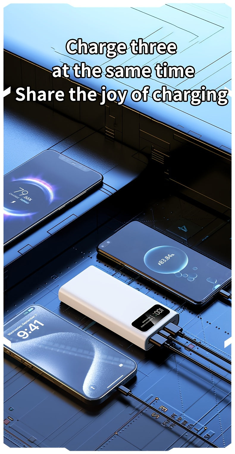 30000mAh Large-capacity Mobile Phone Power Bank, Bidirectional Fast Charging, Outdoor Emergency Power Backup Battery Pack, Portable Power Supply, Ultra-fast Charging, Supports Simultaneous Charging Of Multiple Devices, Holiday Gift, Christmas Gift