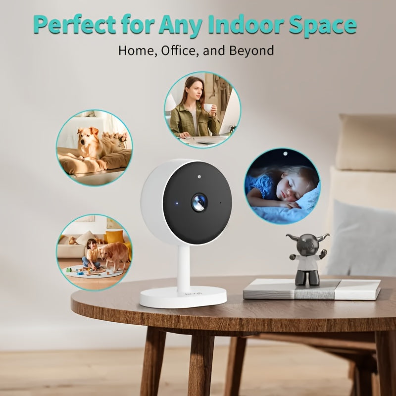 [Night Vision, Motion Detection] Card-Style WiFi Security Camera, 3MP 2K HD Security Camera, 5G And 2.4G, With Two-Way Audio, Night Vision, Motion Detection, Alarm, Cloud And SD Card Storage, Compatible With Alexa And Home, Protect Your Home, Shop And Pri