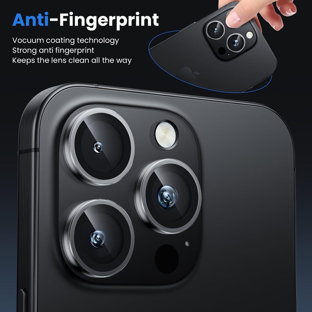 Rear Camera Lens Protector - Perfect Fit 5pcs Mixed for iPhone 16/11/12/13/14 Max/12/13 Mini Protector Set, 5 Colors: Golden, Silvery, Black, Gray, Rainbow
