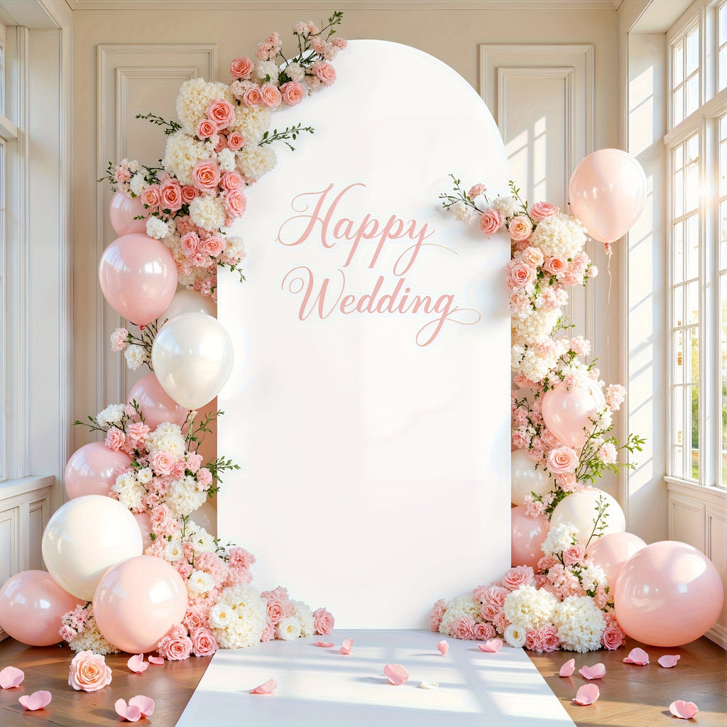 6ft Wedding Arch Cover Polyester Fitted Wedding Arch Stand Covers Round Top Backdrop Cover for Birthday Party Ceremony Banquet Decoration, Suitable for Wedding Ceremonies, Gender Reveals, Birthday Parties.