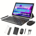 10-Inch Android 14 Tablet, 128GB 8 (4+4 Expandable) GB with 1TB Expansion, Octa-Core CPU, 8000Mah Battery, 5G Wifi 6, 2MP + 8MP Dual Cameras, 1280X800 FHD IPS, Optional Additions: Tablet with Keyboard Set/ Standalone Tablet, Tablet, Pad, Tablet, Pad