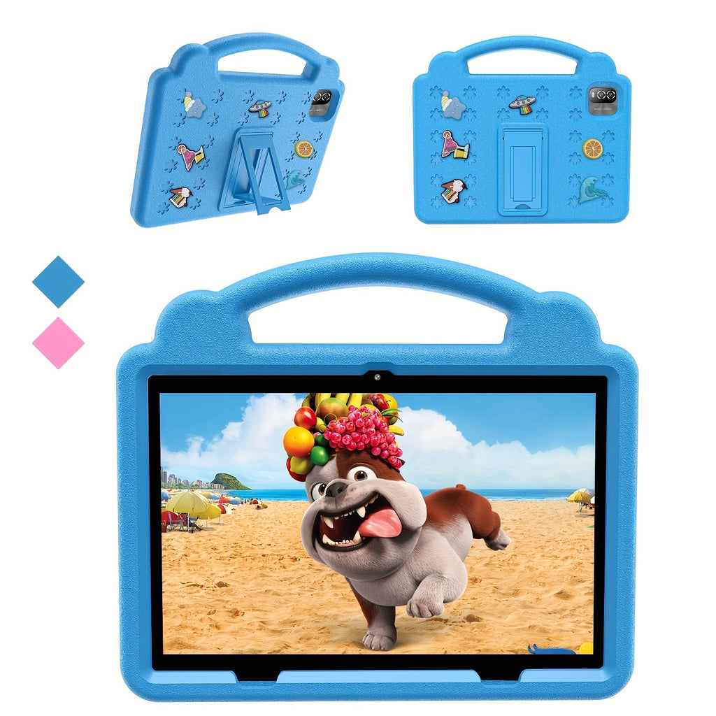 [10.1-Inch Kids' Tablet] Android 15 Tablet, 10.1-Inch Kids' Tablet with Protective Case, 12GB (3GB + 9GB Expandable) ROM, 64GB RAM, Wi-Fi, Dual Cameras, Parental Controls, Pre-Installed Apps And Games, Educational Tablet for Preschoolers with Case, Tablet
