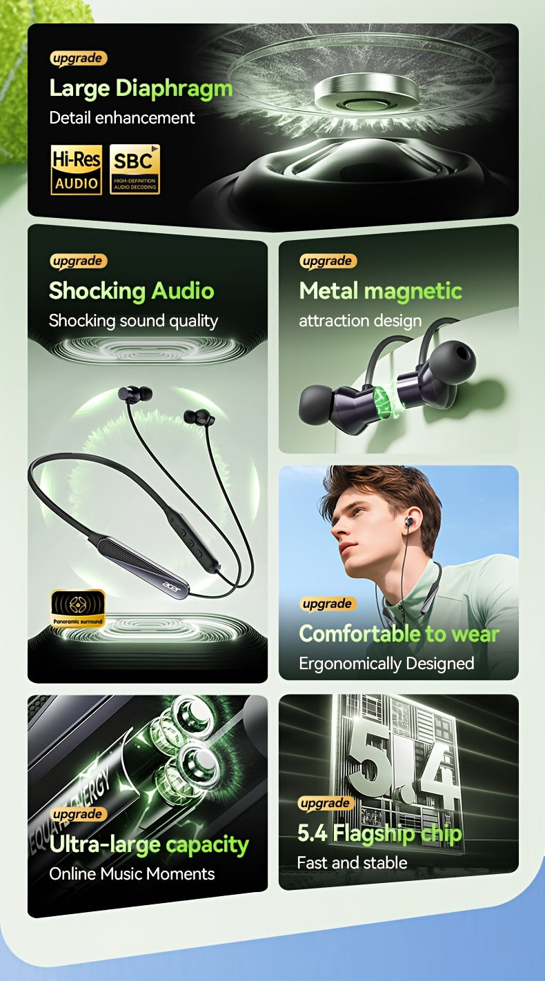 ACER Brand TWS Wireless Earbuds with Noise Isolation & Low Latency Gaming Mode, Wireless Stereo Sound, -C, Long Flight/Workout Battery Life, For/Iphone (Compatible with Smartphones, Tablets) - Ideal Gift for