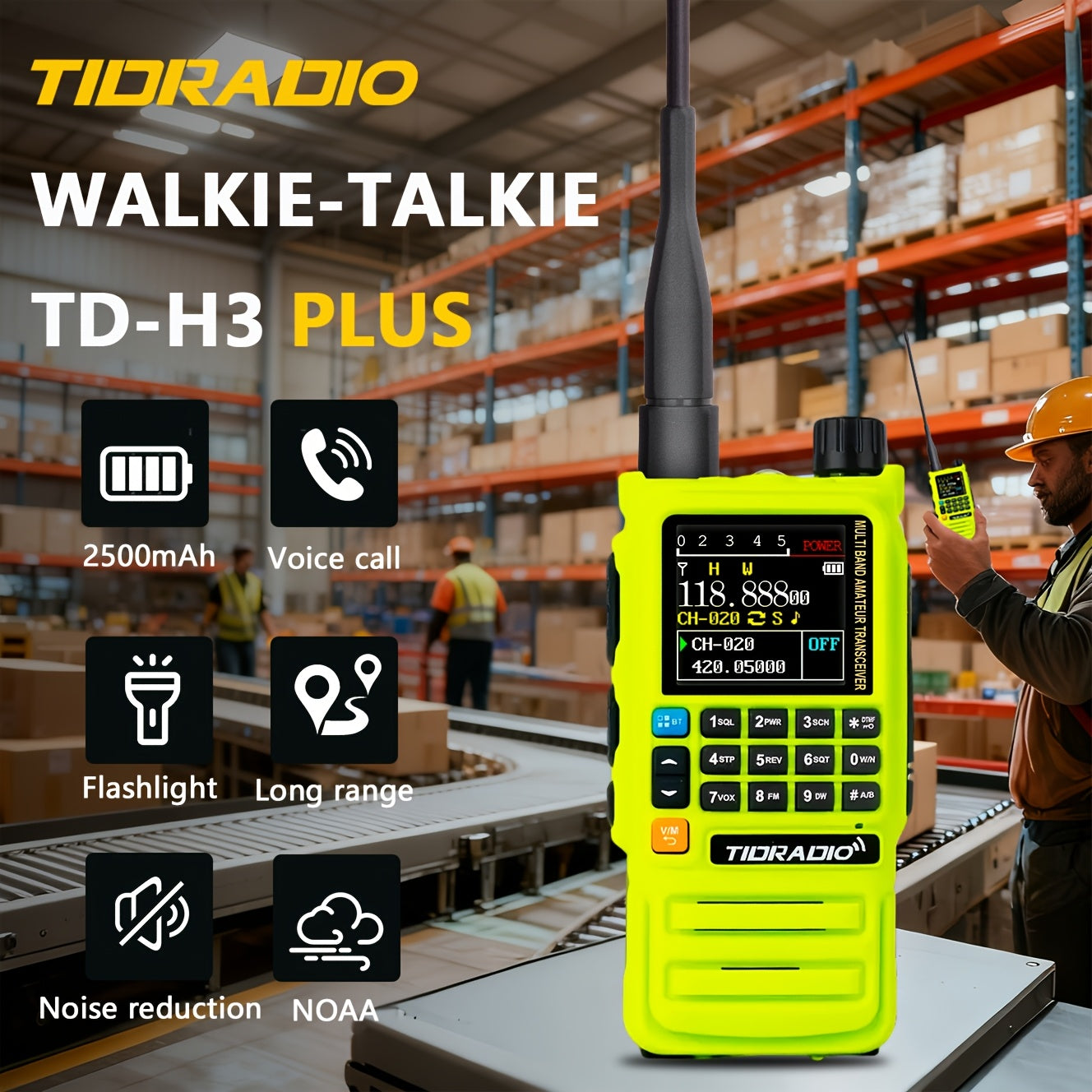 [Camping Emergency] Tidradio H3 Plus | Ham Radio Multi-Band Two-Way Radios With Am/ Fm & Wireless Headset Compatibility | 5000Km Long Range Walkie Talkies For Camping & Emergency