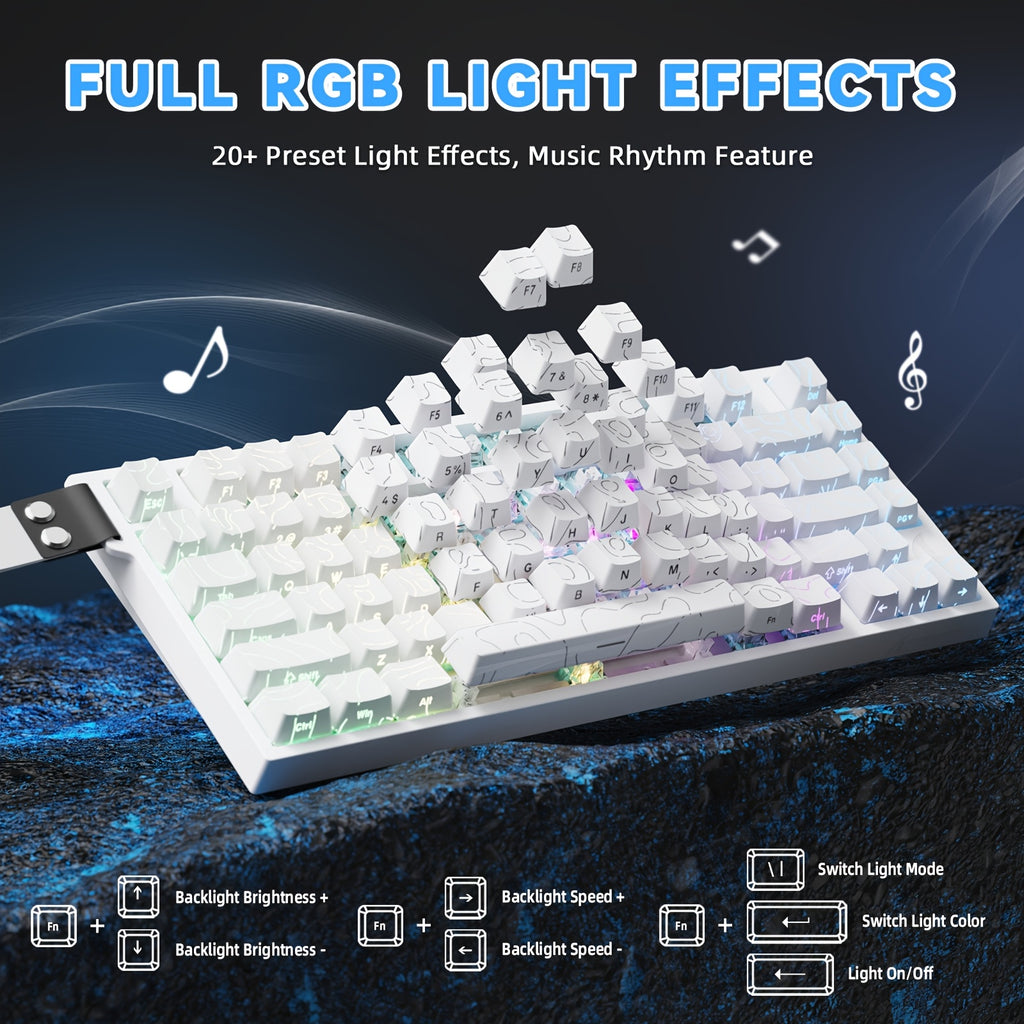 Attack Shark R82HE Wired 80-Key 0. 005mm RT Precision Rapid-Fire Mechanical Gaming Keyboard, 8K Polling Rate, 256K Scan Rate, 5-Layer Sound Isolation, Hot-Swappable, PBT Keycaps, Hall Effect Magnetic Switches, Suitable for PC and Mac