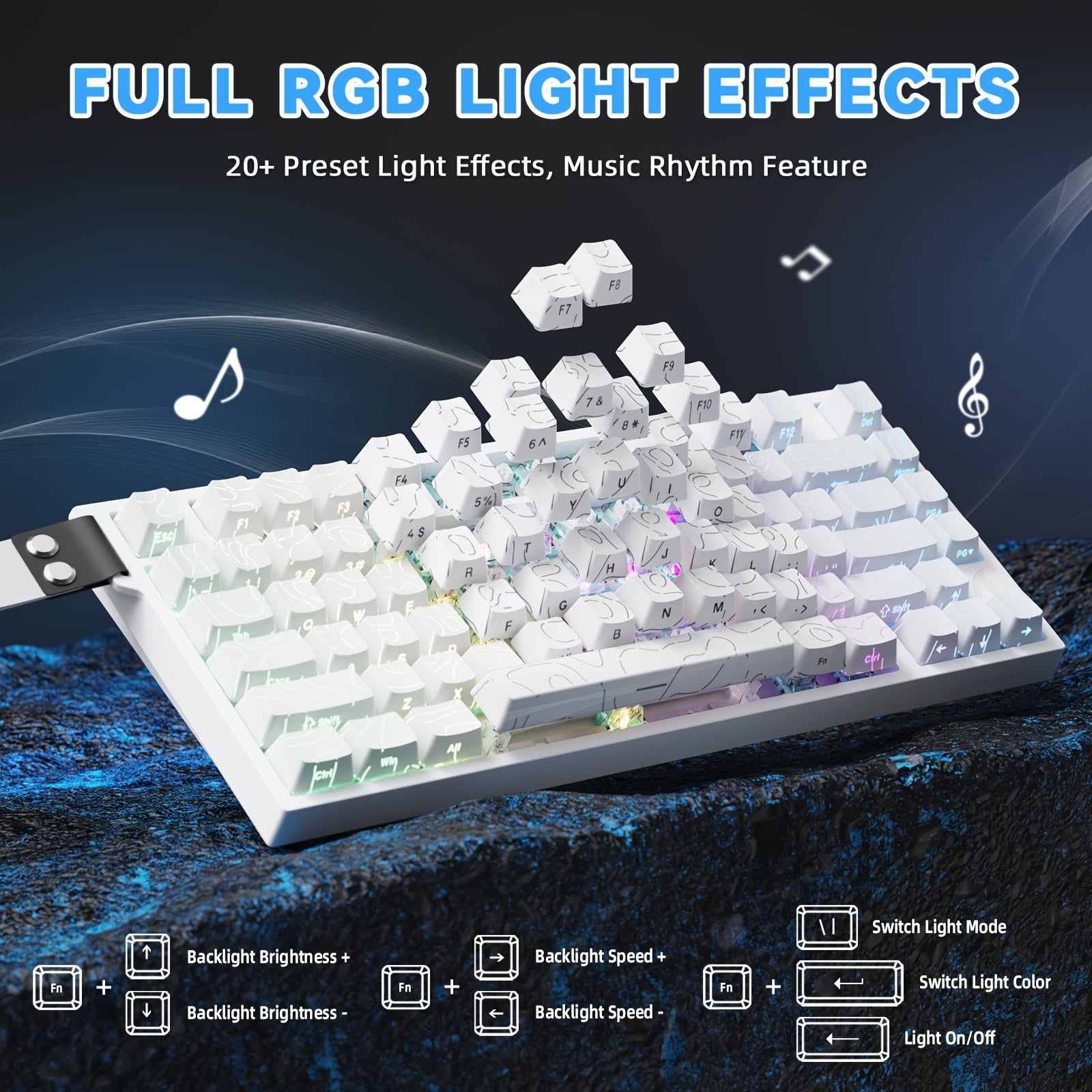 Attack Shark R82HE Wired 80-Key 0. 005mm RT Precision Rapid-Fire Mechanical Gaming Keyboard, 8K Polling Rate, 256K Scan Rate, 5-Layer Sound Isolation, Hot-Swappable, PBT Keycaps, Hall Effect Magnetic Switches, Suitable for PC and Mac