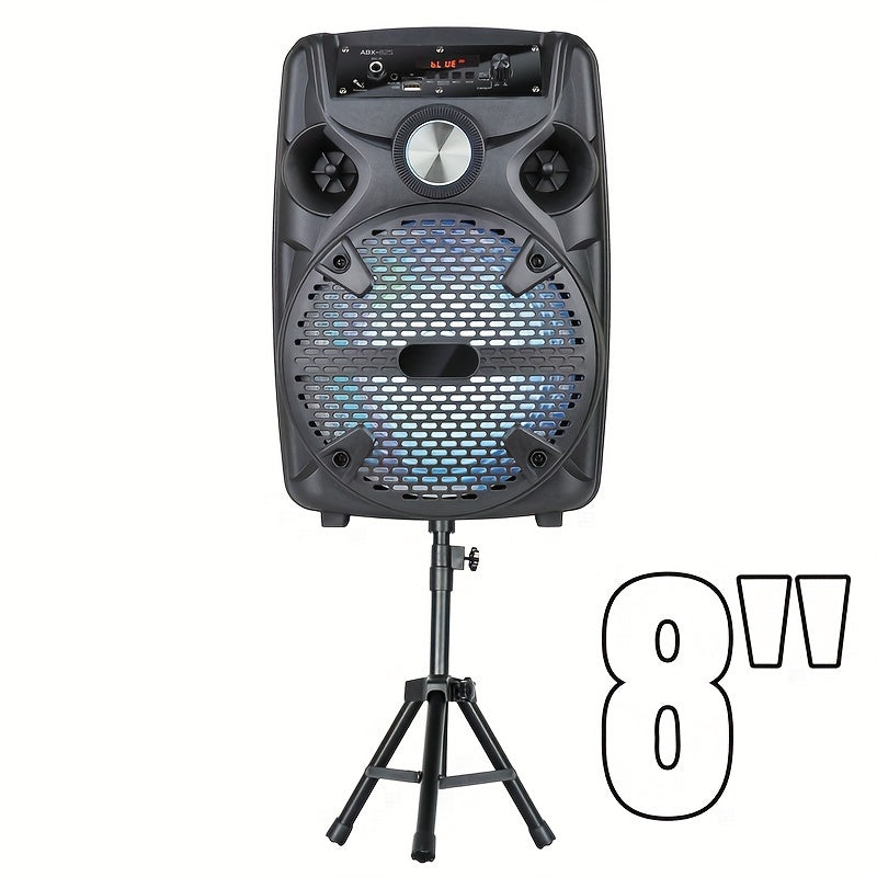 1100W Portable Wireless Speaker with Lighting, Loud Subwoofer Stereo, Bass Technology, Speaker Stand And Microphone, Built-In 1800Mah Rechargeable Battery, Long Playback Time for Outdoor Parties