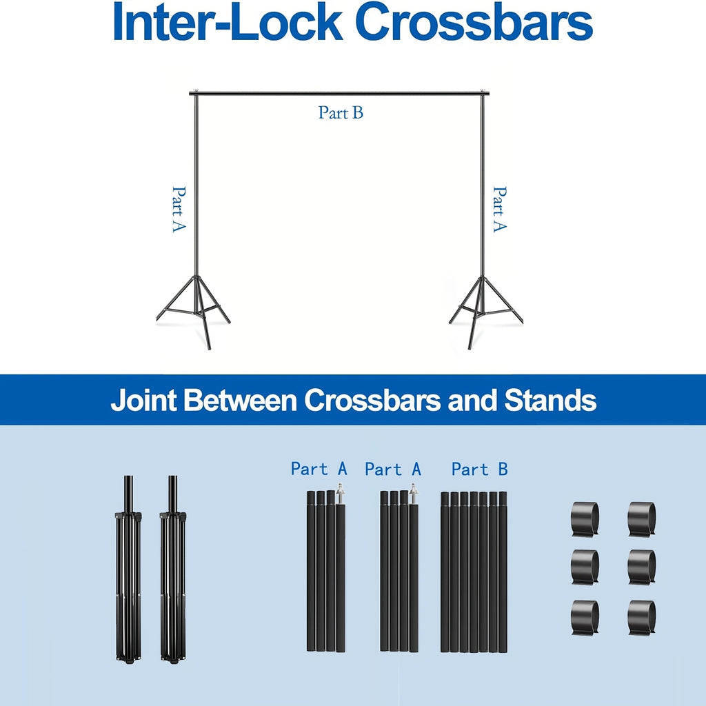 Banner Support Stand Measuring 9 by 6.5 Feet, Adjustable for Various Uses Such As Parties, Photoshoots, Projector Screens, Movie Displays, Weddings, And Event Decorations, Including Balloons