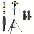 Vlogging Kit for Phone, 70.9" Auto Face Tracking Tripod for Phone with Light, Microphone, Content Creator Essentials Starter Kit for TikTok/YouTube