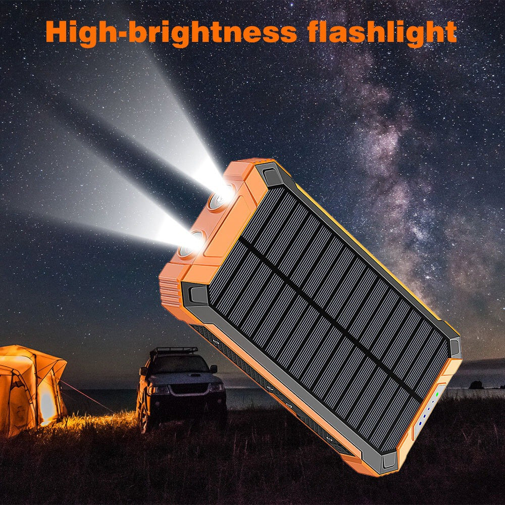 Solar Mobile Power Bank Magnetic Wireless Charger 40000/28800mAh Built-in 4 Cables Six Outputs 15W Fast Charging Mobile Power Bank Suitable for All Mobile Devices Three Inputs with Dual Flashlights Solar Portable Charger, The Best Gift for Hallowmas