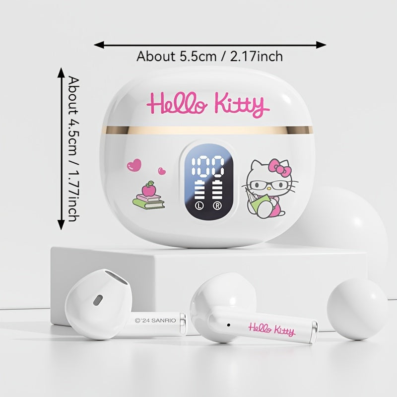Sanrio Hellokitty Kuromi Cinnamoroll Wireless Bluetooth Earphones 3 Different Styles Available Cute Design Power Display Gaming Earplugs Unique Style Easy to Carry Smart Call Daily Exercise Outdoors to Study Holiday Gifts Or Attractive Birthday Gifts