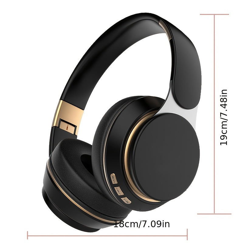 Wireless Headphones, Portable Over Ear Headphones, Foldable Headphones with Mic, FM Radio, 3.5mm AUX Cable, Soft-Earpads, Support TF Card Play for Travel Home Office Cellphone PC, Wireless Headset, Headphones Wireless, Wireless Headphones Wireless