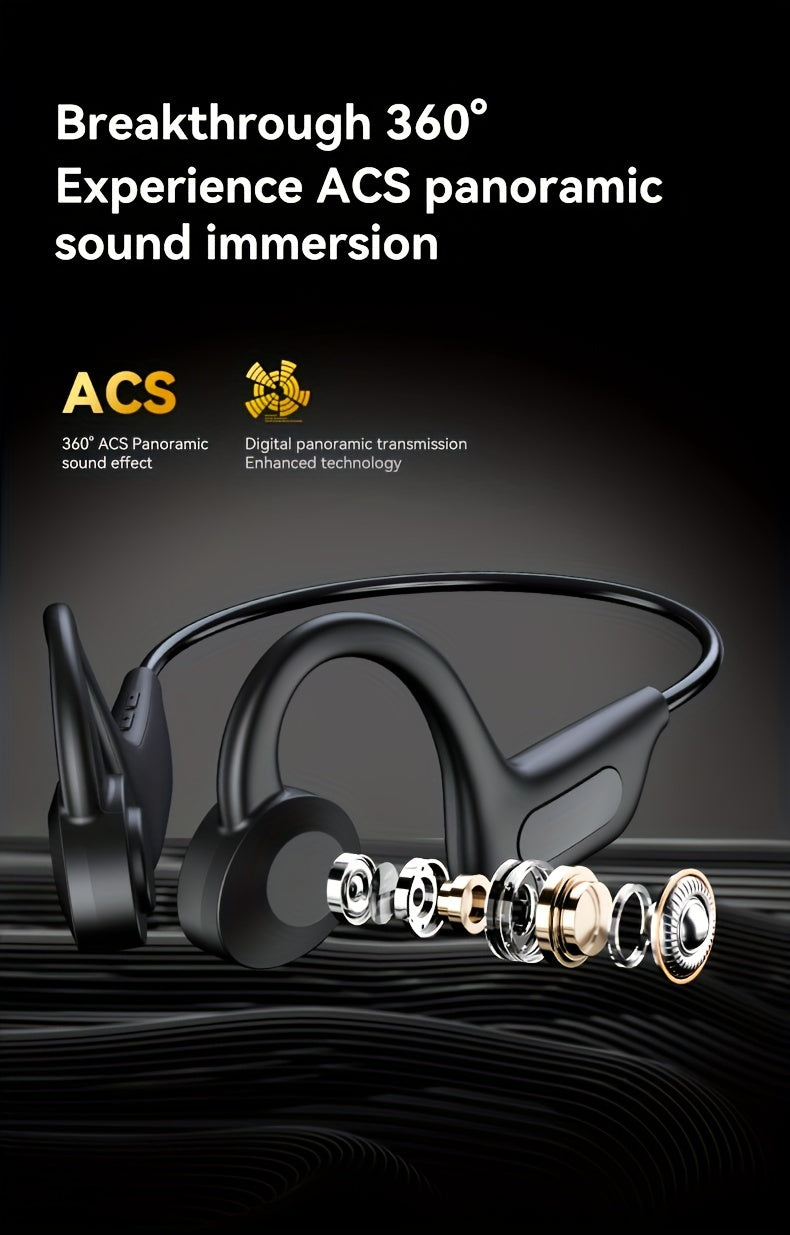 Mosyxe Air Conducted Earphones - Open Wireless Headphones with Enhanced Audio, Noise Cancelling Microphone, Seamless Pairing, Suitable for Sports Enthusiasts - Perfect for Running, Cycling, And Hiking Adventures