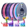 [Rainbow PLA Filament] Sunlu PLA Filament 1.75mm 4*250g Rainbow Bundle, SUNLU 3D Printer Rainbow Color, Fast Color Change Each 8 Meters, 250g Spool, 4 Rolls, Rainbow 01-04