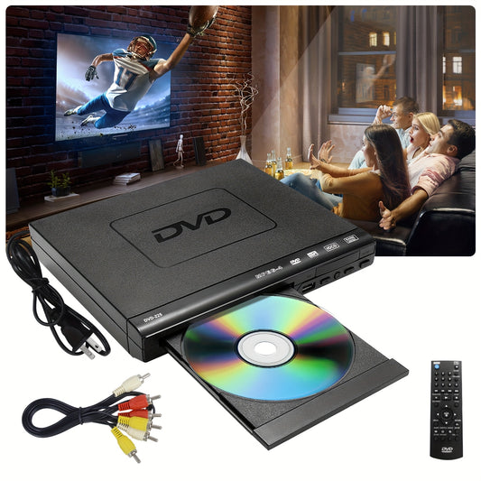 [1080P] Full Region DVD Player With 1080P HD Quality And AV Output, USB Direct Read DVD Player With Smart Error Correction, Suitable For Elderly Easy DVD Player For Home With Remote Control - High Quality Multimedia Playback For Home