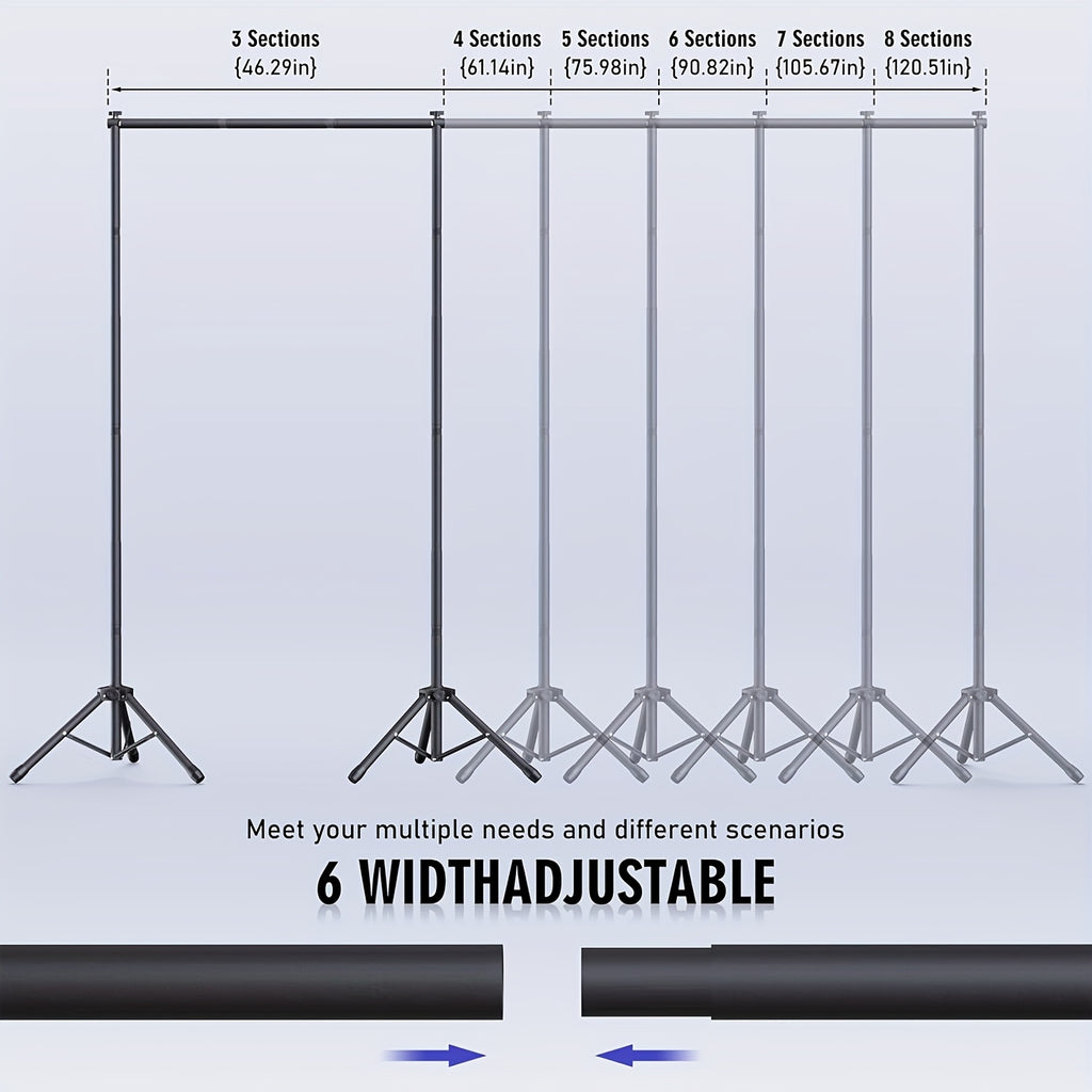 Banner Support Stand Measuring 9 by 6.5 Feet, Adjustable for Various Uses Such As Parties, Photoshoots, Projector Screens, Movie Displays, Weddings, And Event Decorations, Including Balloons