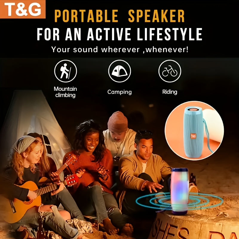 TG157 Portable Wireless Speaker, 5.0 LED Flash, 10W Dual Speakers, 3-5 Hours Playback Time, TF Card Support, AUX/USB/FM Radio, 1200mAh Rechargeable, Compact Design, Suitable for Outdoor Camping and Travel