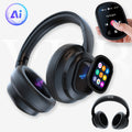 New Hybrid Active Noise-cancelling Headphones(with Touchscreen), Intelligent AI Translation, Remote Control Photography, Wireless Headphones with Microphone, Soft Ear Pads, Multiple EQ Bass, Comfortable Fit Ear Cups, Suitable for Tablets