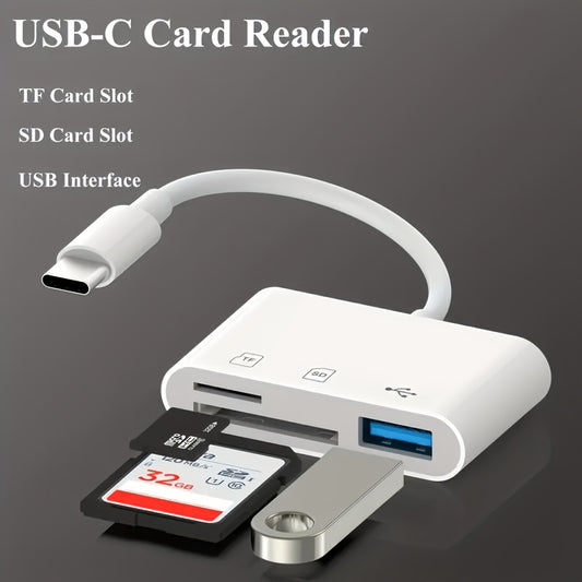 OTG USB Data Cable for Type C to SD Card Reader, Micro SD/TF Card Reader Adapter, Camera Adapter for Transferring Memory Card Data to Ios, Android, And Windows Laptops And Phones