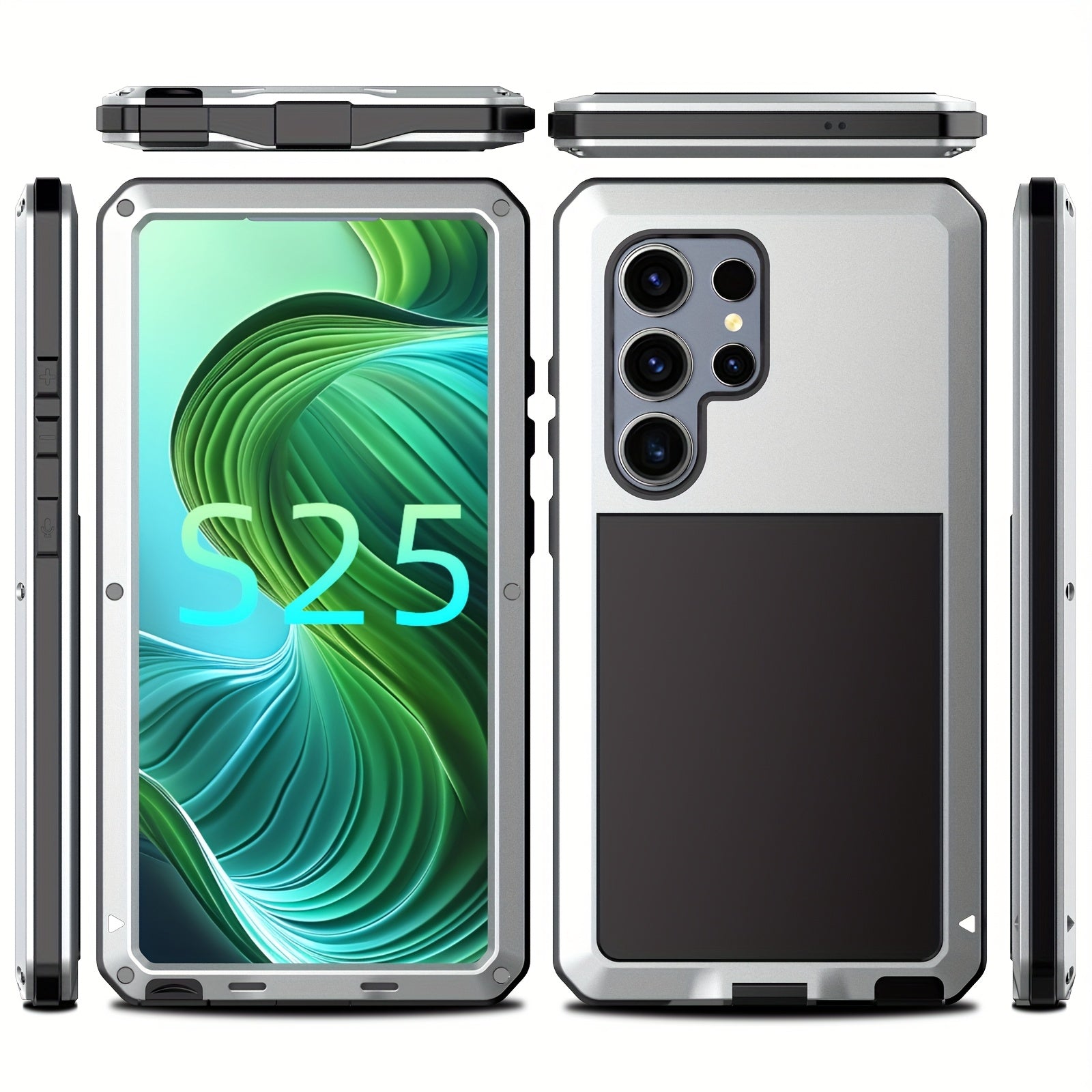 Phone Case - Suitable for Samsung S23Ultra/S24Ultra Heavy Metal Drop Protection Case, Built-In Glass Screen Protector, Dustproof And Shockproof Rugged And Durable