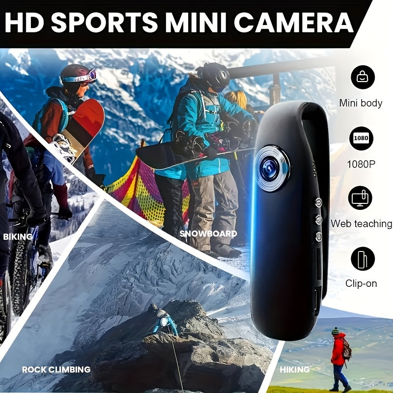 1080P HD Wearable Mini Body Camera, Compatible with Smartphones, Supports Up to 128GB TF Card, Ideal for Security, Biking, Evidence Collection And Adventure Video Recording, Video Monitor-Best Gift for Holidays