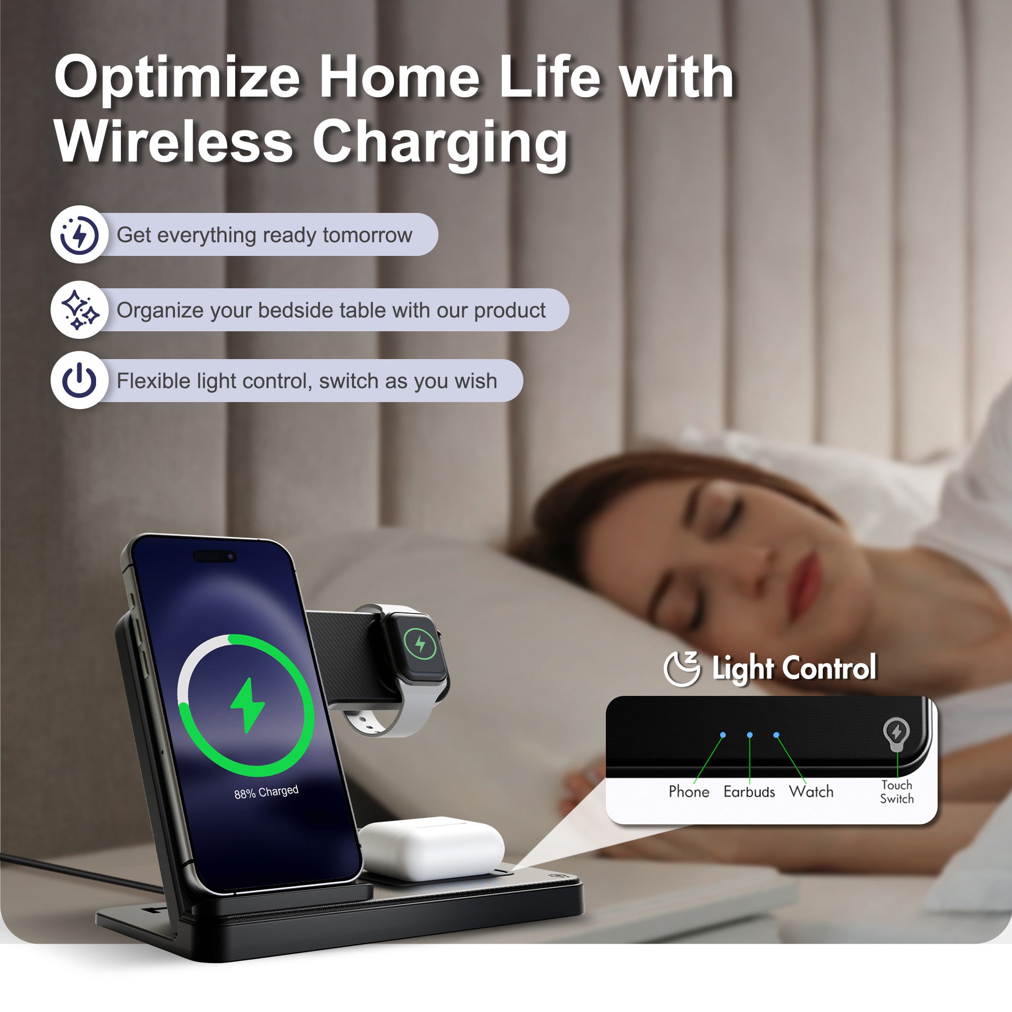 Wireless Charging Station 3-In-1 Standard 15W for Mag-Safe Fast Wireless Charger Stand, for Iphone 17 16 15 14 13 12 11 X 8 Pro Max/Pro/Mini/Plus, for Iwatch Ultra 10/9/8 7/6/5/4/3/2 SE, for Airpods 4/3/2/Pro/Pro2, Valentine'S Day/Birthday Gifts