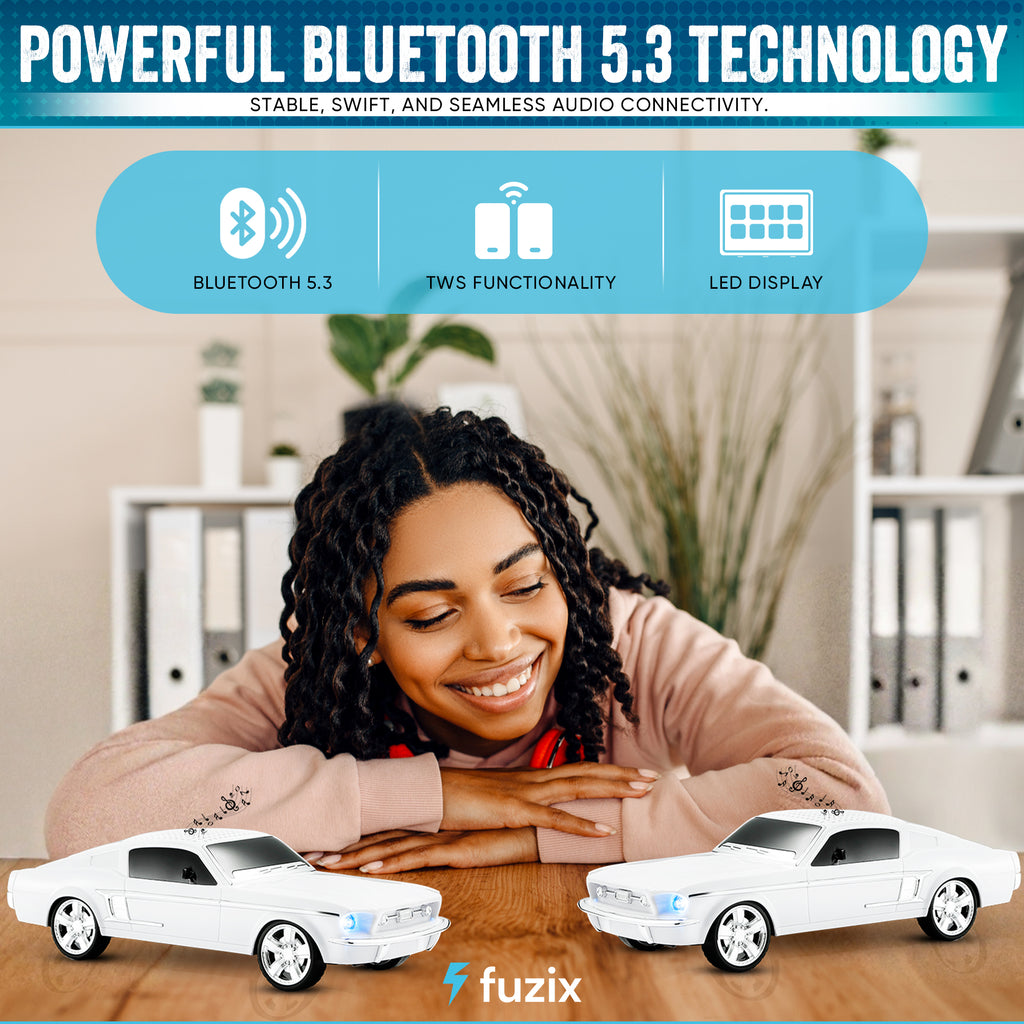 Fuzix WS-1967 Car Bluetooth Speaker – Retro Replica Design with LED Lights, Wireless Stereo Sound, FM Radio, USB/TF/AUX Input, Multiple Playback Modes, Rechargeable Battery, Clear High-Quality Audio, Perfect for Home, Travel, Parties & Festival Gifts