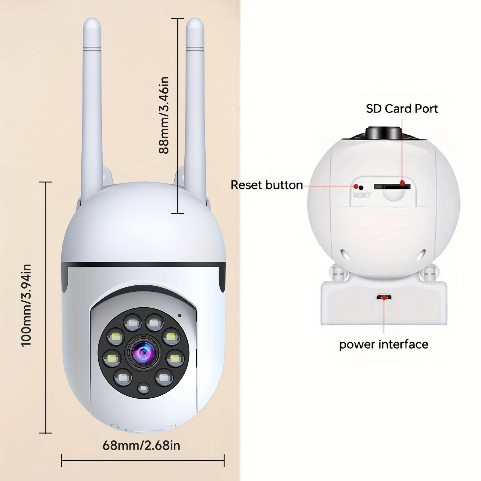 2pcs Dual-Band 2.4/5G WiFi Security Wireless Camera, 355° Pan, AI Motion Detection, Two-Way Audio, Color Night Vision, Cloud & SD Storage, Baby Monitor, Perfect Festival Gifts